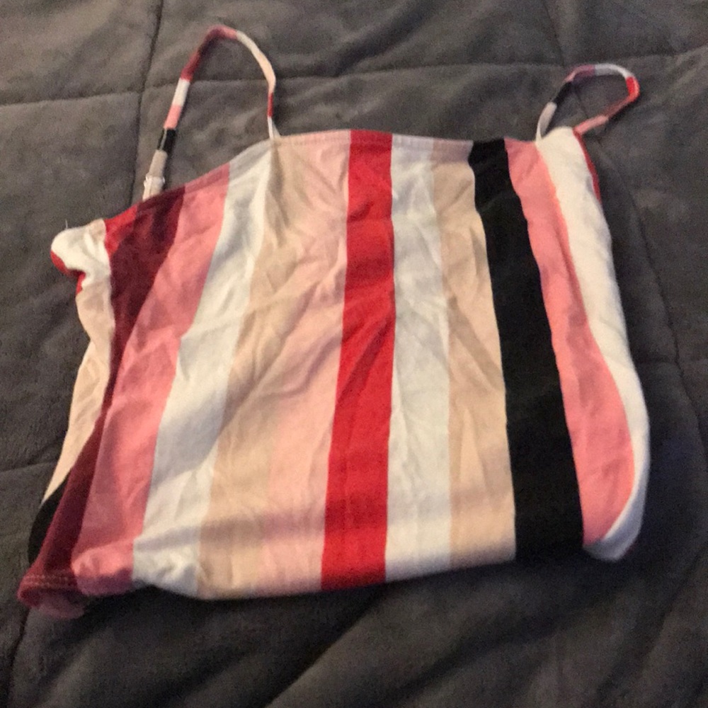 Striped tank body suit